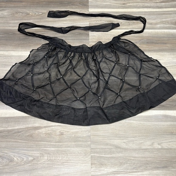 Elegant Black Sheer Overlay apron size small to extra large - Picture 1 of 4